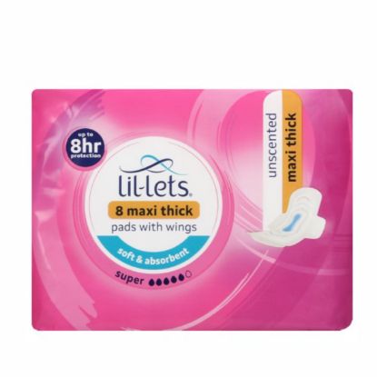 Picture of LIL-LETS SUPER UNSCENTED MAXI THICK PADS 8's