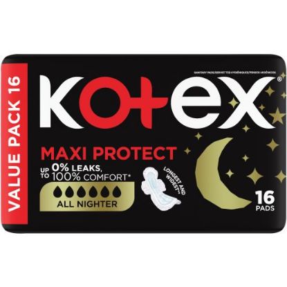 Picture of KOTEX MAXI PROTECT ALL NIGHTER DUO PADS 16's