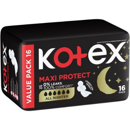 Picture of KOTEX MAXI PROTECT ALL NIGHTER DUO PADS 16's