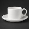 Picture of VITRIFIED STACKABLE TEA CUP 180ml. & RIMMED SAUCER 15.5cm. 6pc