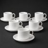 Picture of VITRIFIED STACKABLE TEA CUP 180ml. & RIMMED SAUCER 15.5cm. 6pc