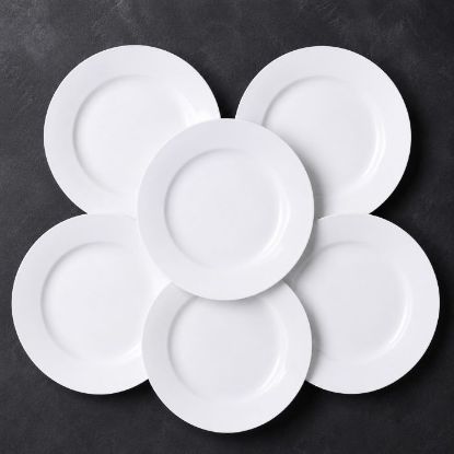 Picture of VITRIFIED WIDE RIMMED SALAD, BREAD & BUTTER PLATE 19.5cm. 6pc